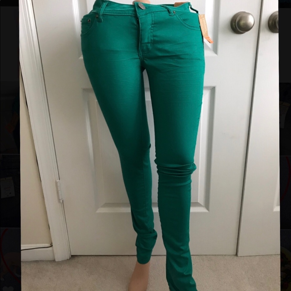 🆕NEW NWT Mossimo Skinny Green Denim Pants